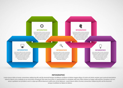 抽象的选项信息图表模板。图表为业务演示文稿或信息横幅