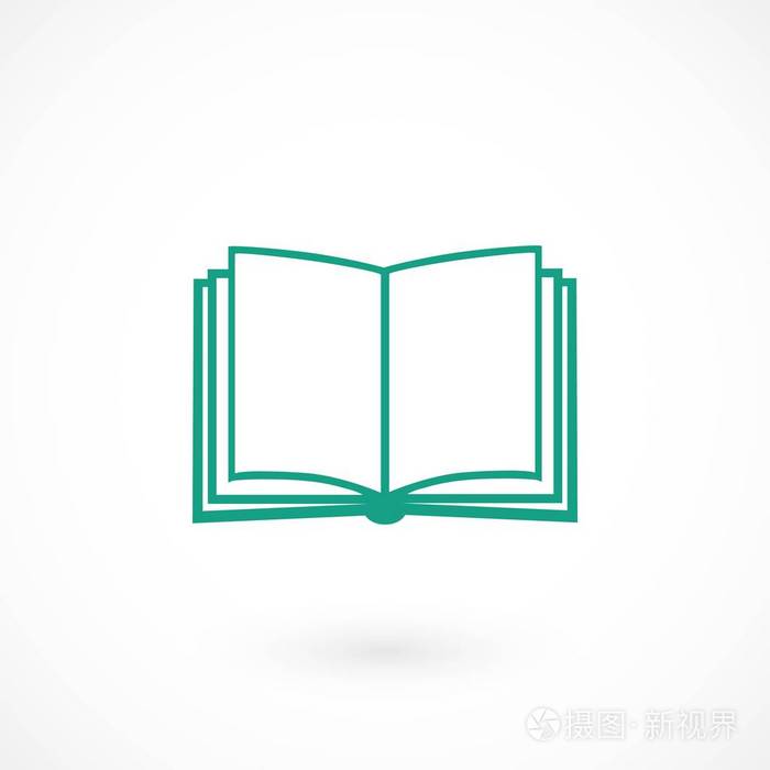 孤立的白色背景上的书本图标