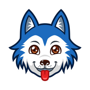 斯基摩卡通标头赫斯基狗头矢量卡通照片