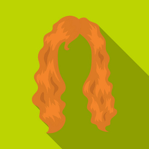 女人的发型图标在白色背景上孤立的平盘风格。胡子象征股票矢量图