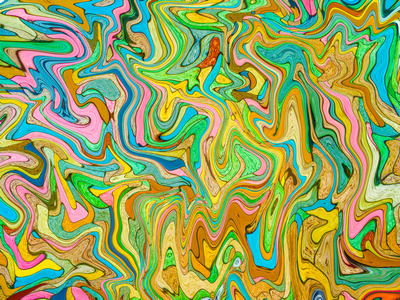 橙色绿色数字大理石.抽象的大理石纹理.液体油漆抽象.