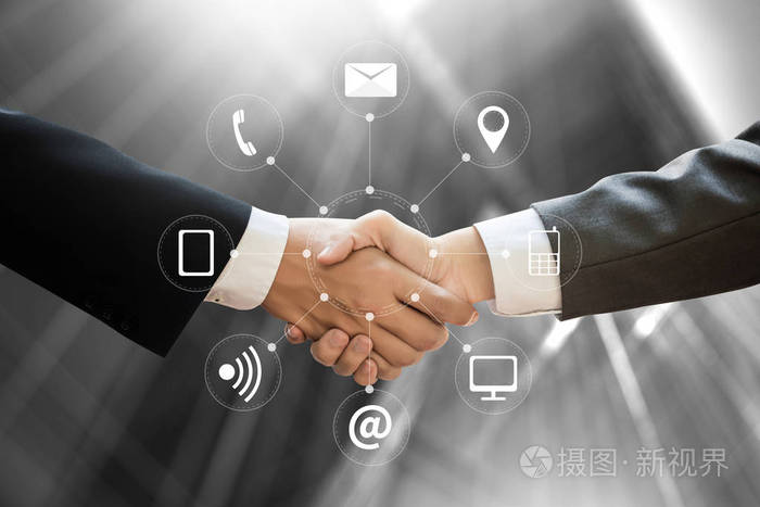 商人握手专业商务伙伴关系会议