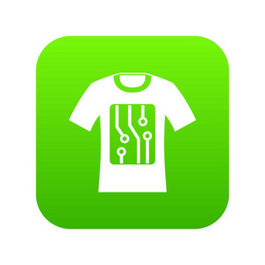 电子 t恤图标数字绿色