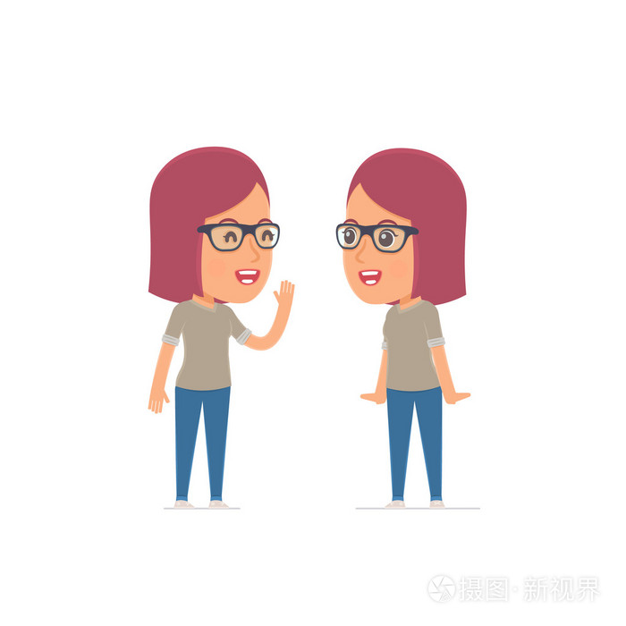 狡猾的角色女孩设计师说长道短并告诉的秘密