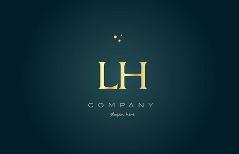 lh l h 金金色豪华字母表字母标志图标模板照片