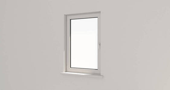 窗口。墙。铝合金窗。白色的窗口。塑钢门窗