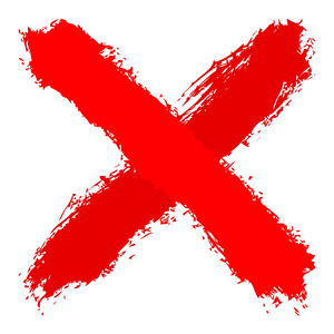 十字交叉标志红色十字交叉一笔删除标志照片