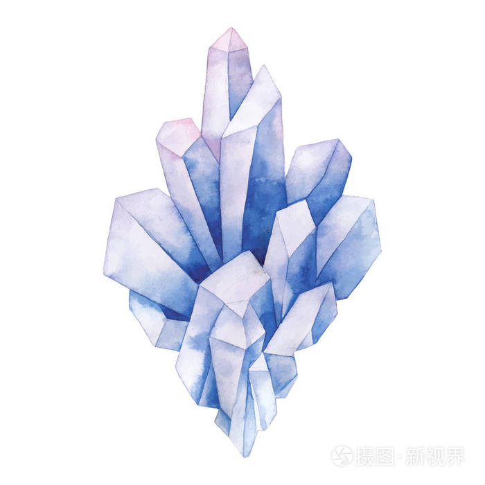 水彩蜡笔色的水晶插画-正版商用图片0oxbcu-摄图新视界