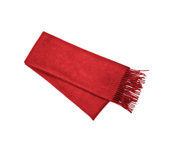 白色背景的红色冬天围巾隔离