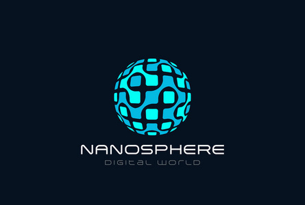 高科技全球数字虚拟圈标识概念图标照片