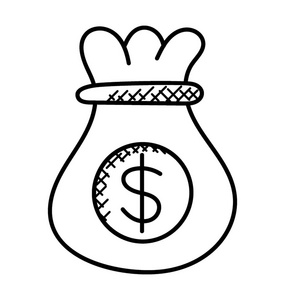 一袋钱储蓄或投资的象征