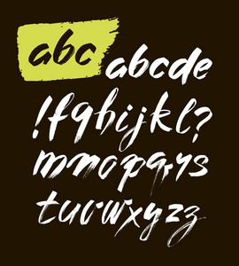 矢量丙烯酸刷样式手绘制的字母字体。为您设计 Abc 刷刻字