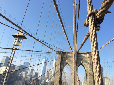 从布鲁克林大桥，纽约，美国曼哈顿视图