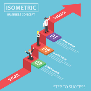 业务图阶梯上等距商人图片