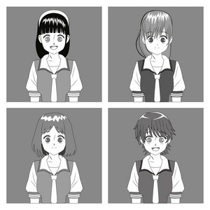 集团动漫女孩漫画