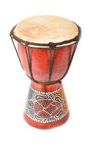 非洲鼓孤立在白色背景照片