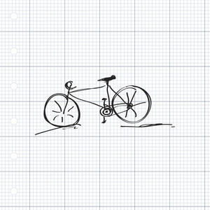 简便的涂鸦的一辆自行车
