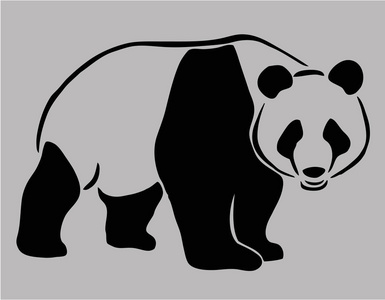 熊猫剪影图片