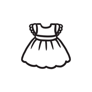 婴儿服装素描图标
