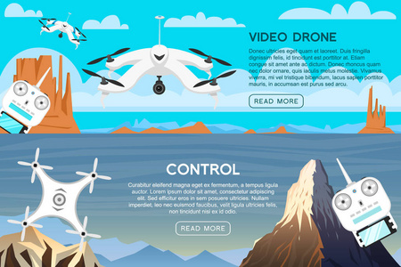 用于卡和遥控器的现代空气无人机。视频和照片。科学和技术。无线电机器人与照相机在空气中。创新系统。背景或海报