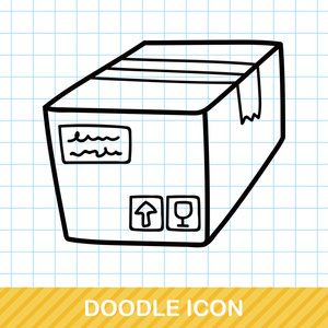 货物箱涂鸦矢量图