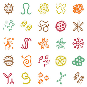 组的细菌和的图标