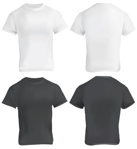 黑色和白色的空白 t 恤设计模板
