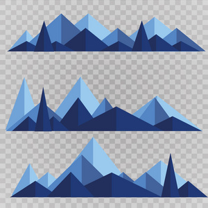 山脉低聚样式集。多边形的山脊