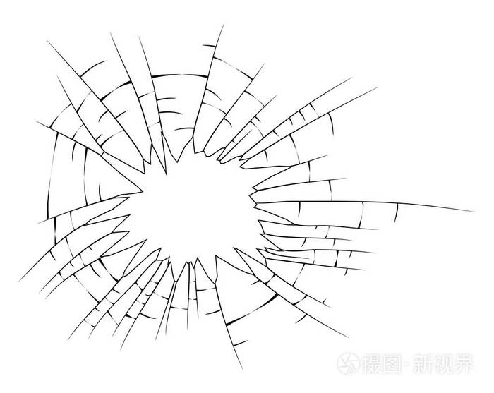 插画 破碎的玻璃轮廓矢量符号图标设计.美丽的坏话.eps
