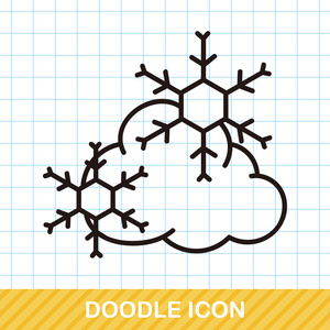 雪花涂鸦矢量图