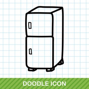 门关键颜色涂鸦冰箱的颜色涂鸦矢量图照片