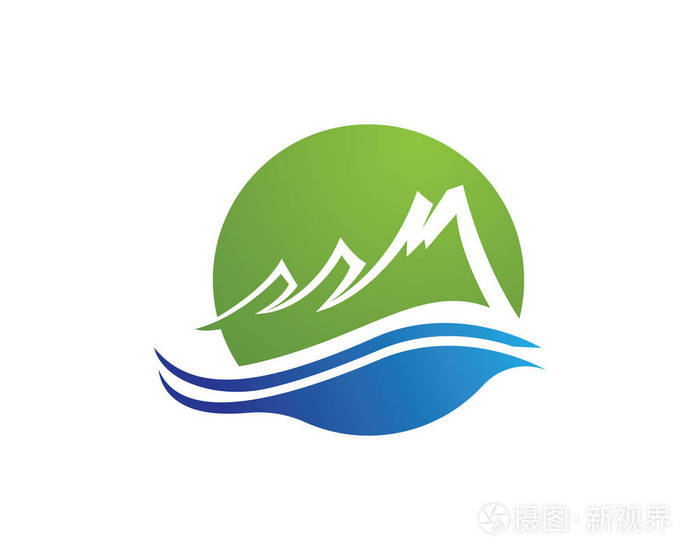 山的标志和矢量模板图标