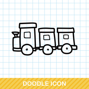 玩具火车涂鸦矢量图