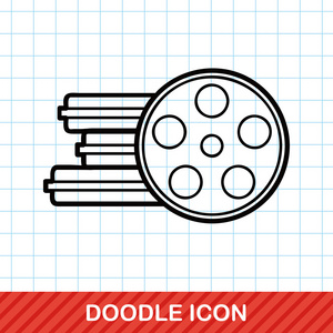 电影磁带涂鸦矢量图