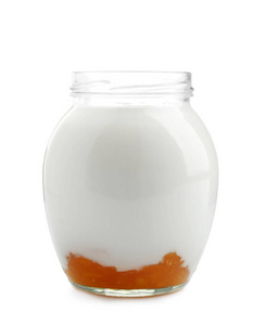 玻璃罐与美味的酸奶