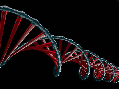 数码插画的 Dna 模型。3d 渲染