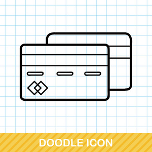 信用卡涂鸦矢量图