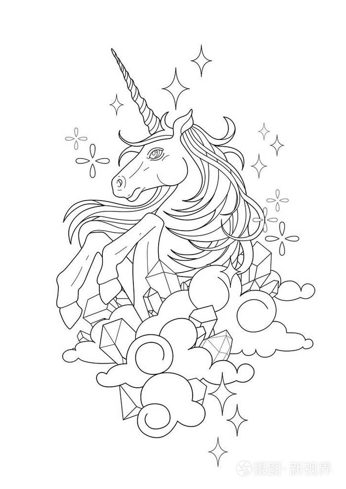 可爱的图形独角兽插画-正版商用图片0oyc2u-摄图新视界