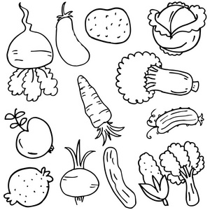 手绘的蔬菜涂鸦