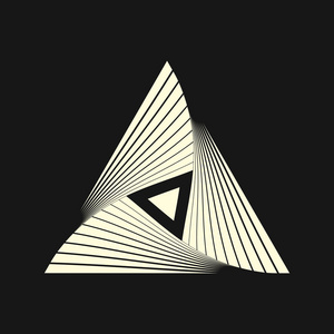 图形线性三角形.生命的三角象征.共济会秩序.几何学的秘密符号.