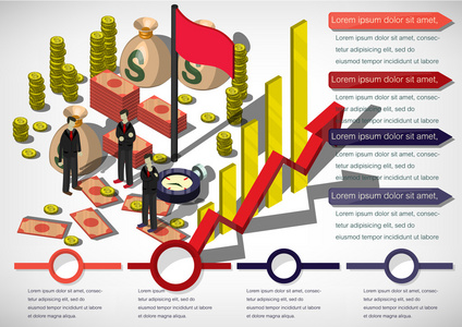 信息图形钱设备概念的插图
