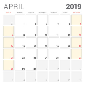 19日历模板图片 19日历模板素材 19日历模板插画 摄图新视界
