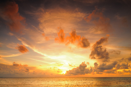 马尔代夫美丽的日落