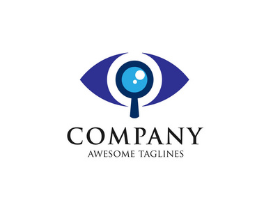 眼睛搜索眼睛用放大镜.标志.搜索, 分析, 研究, 眼科标志概念照片