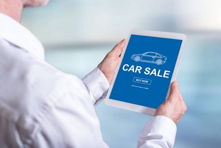 平板显示屏显示汽车销售理念