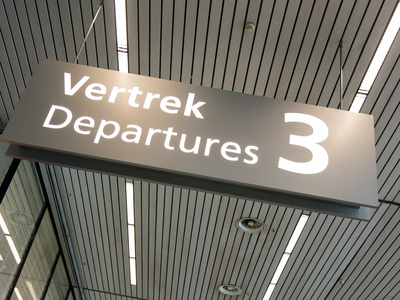 史基浦阿姆斯特丹机场出发标志荷兰