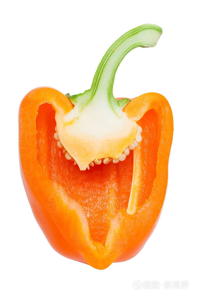 甜椒切割白色背景
