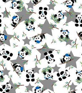 星星的图案熊猫