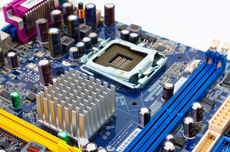 典型的新 pc 电脑主板照片