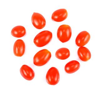 鲜樱桃番茄在白色背景上的分离